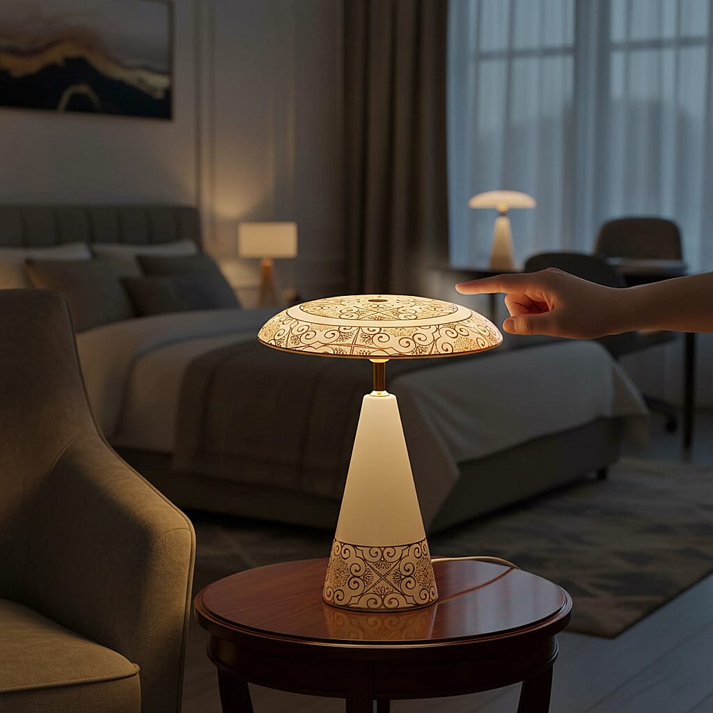 Turkish Magnetic Cordless Table Lamp with 3 Colour Modes, Touch Control and 360 degree Rotation (31 Cm) - Mocha and Gold 8195148 0