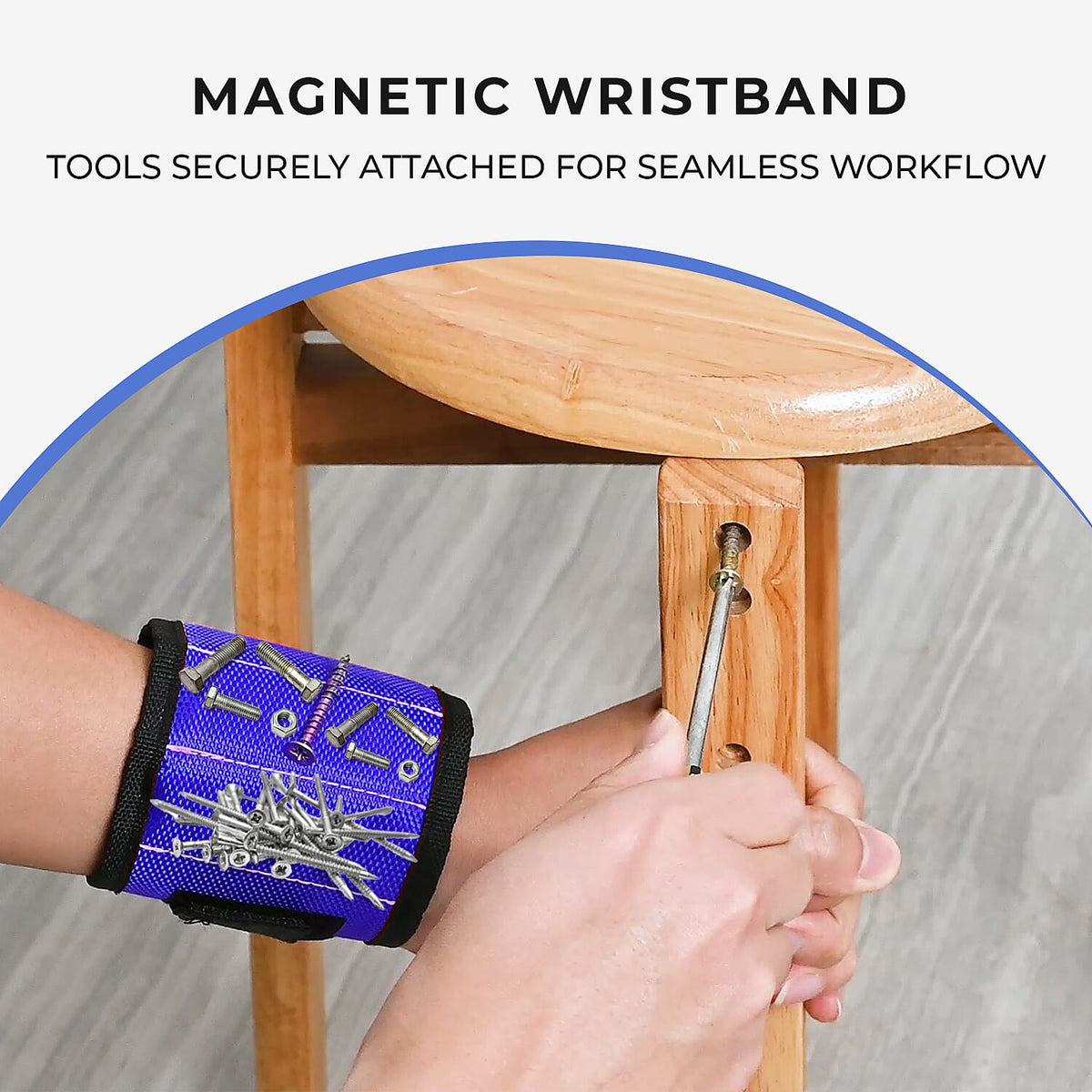 Magnetic Wristband with 15 Powerful Magnets for Holding Tools (Size 37x9 Cm) - Blue 7310701 2