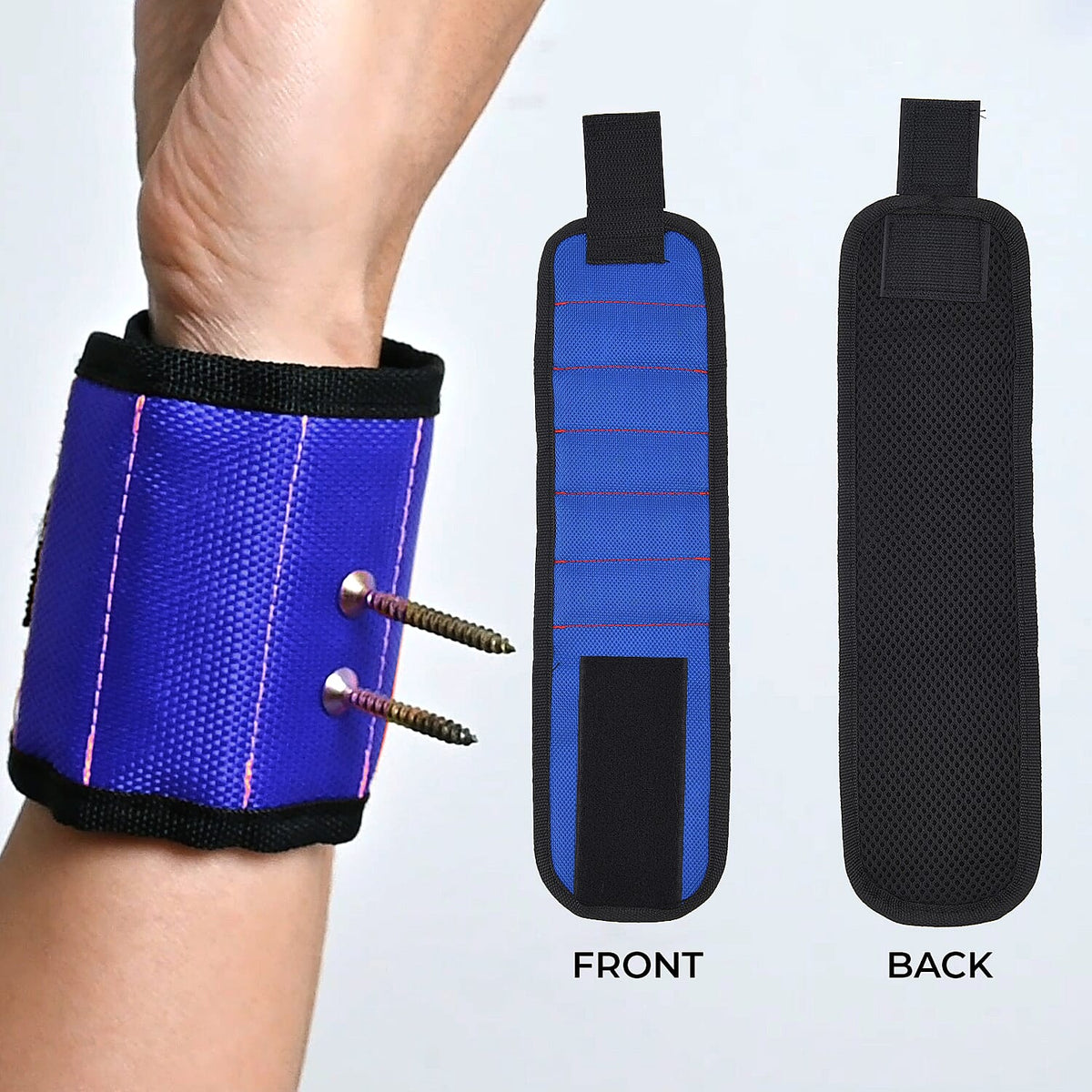 Magnetic Wristband with 15 Powerful Magnets for Holding Tools (Size 37x9 Cm) - Blue 7310701 6