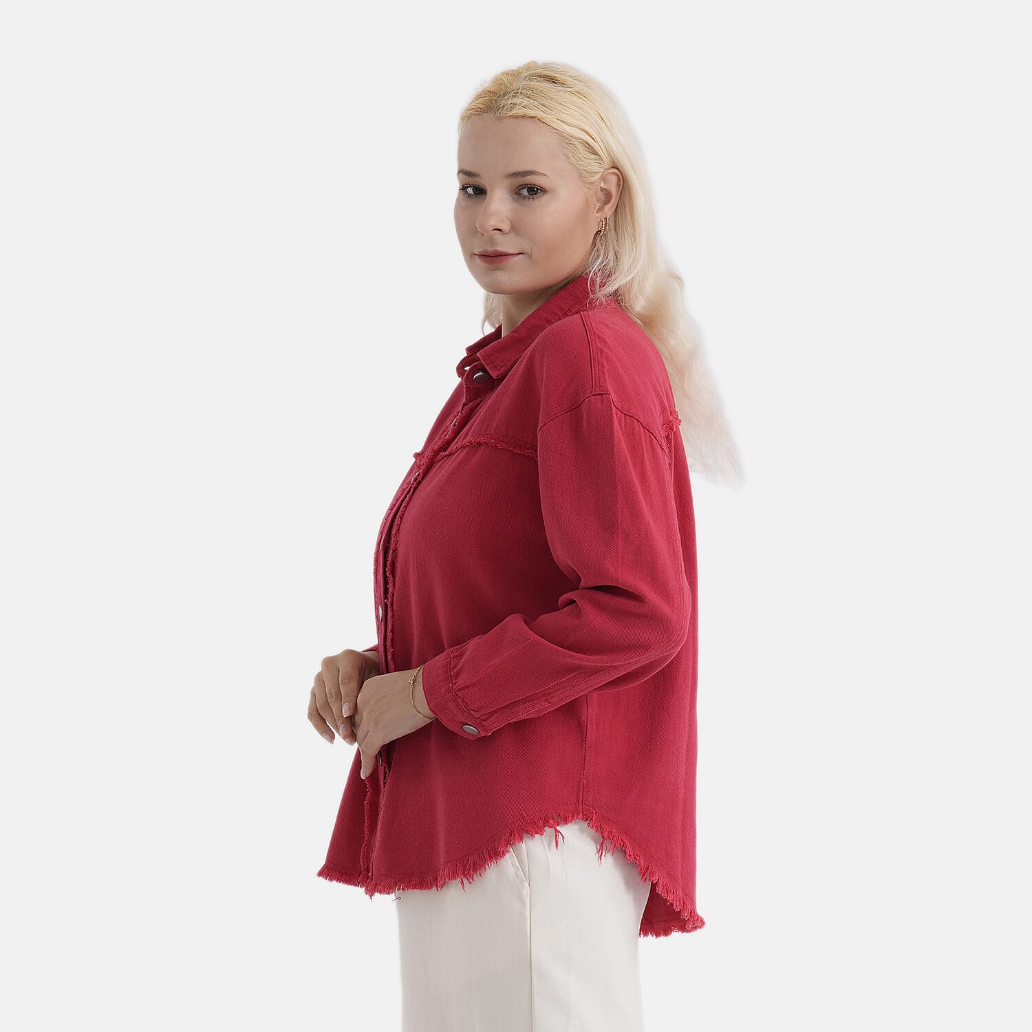 &amp; Maisi Cotton Patterned Jacket (Size - 12) - Red 8432713 4