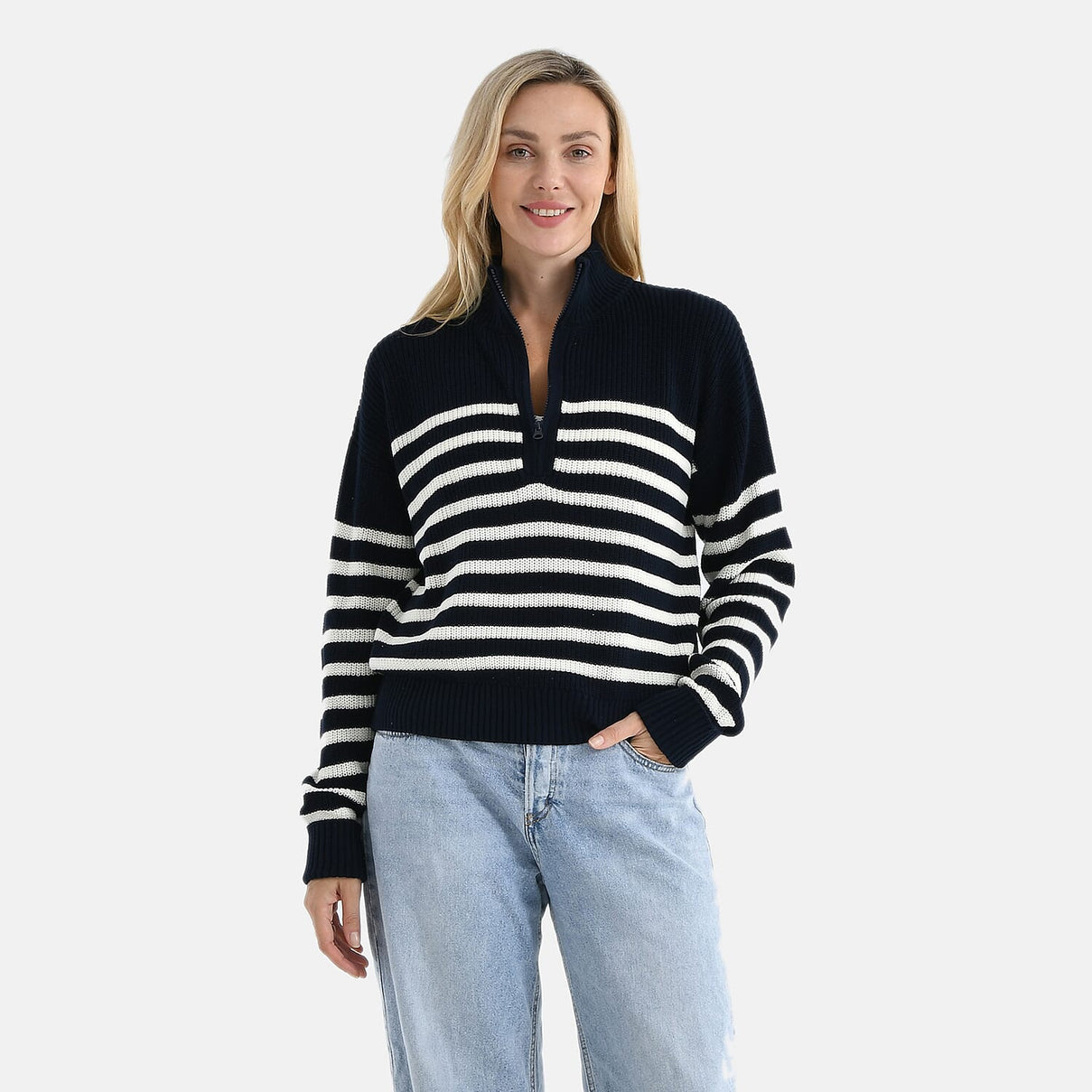 &amp; Maisi Cotton Stripe Jumper (Size - S-M) - Navy &amp; Navy V32517675 0