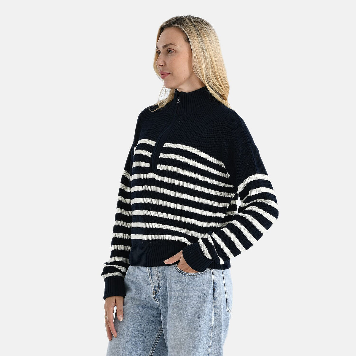 &amp; Maisi Cotton Stripe Jumper (Size - S-M) - Navy &amp; Navy V32517675 3