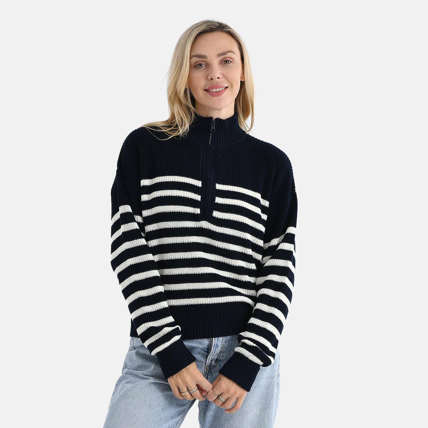 &amp; Maisi Cotton Stripe Jumper (Size - S-M) - Navy &amp; Navy V32517675 4