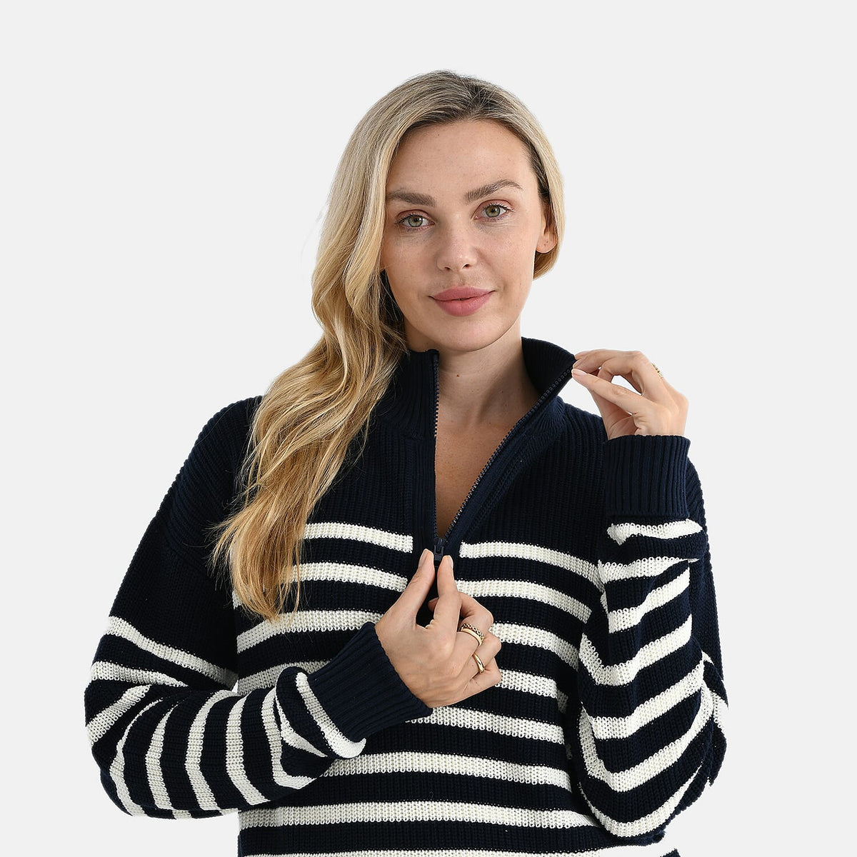 &amp; Maisi Cotton Stripe Jumper (Size - S-M) - Navy &amp; Navy V32517675 5