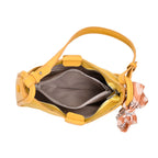 - Maisi Leatherette Crossbody Bag with Scarf - Mustard