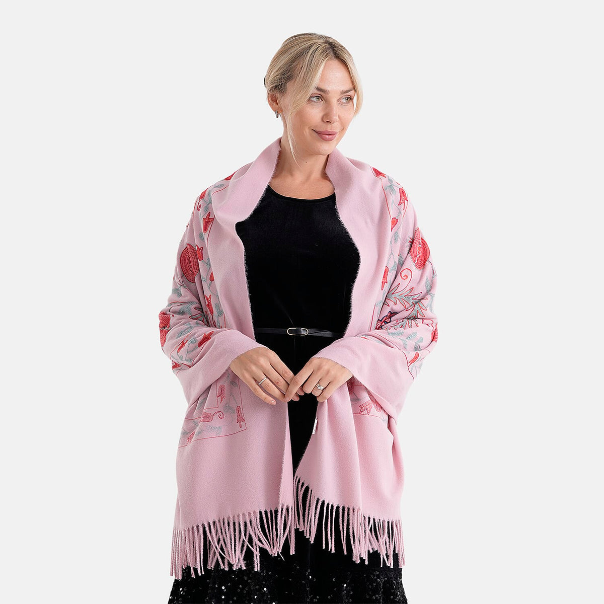 &amp; Maisi Embroidery Scarf (Size - One Size) - Pink V32665577 2