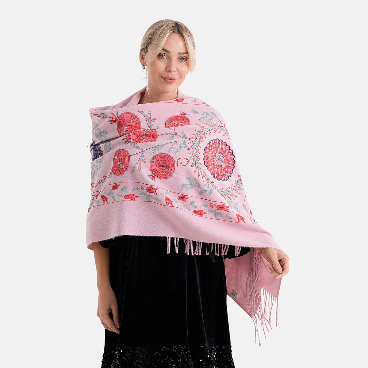 &amp; Maisi Embroidery Scarf (Size - One Size) - Pink V32665577 4