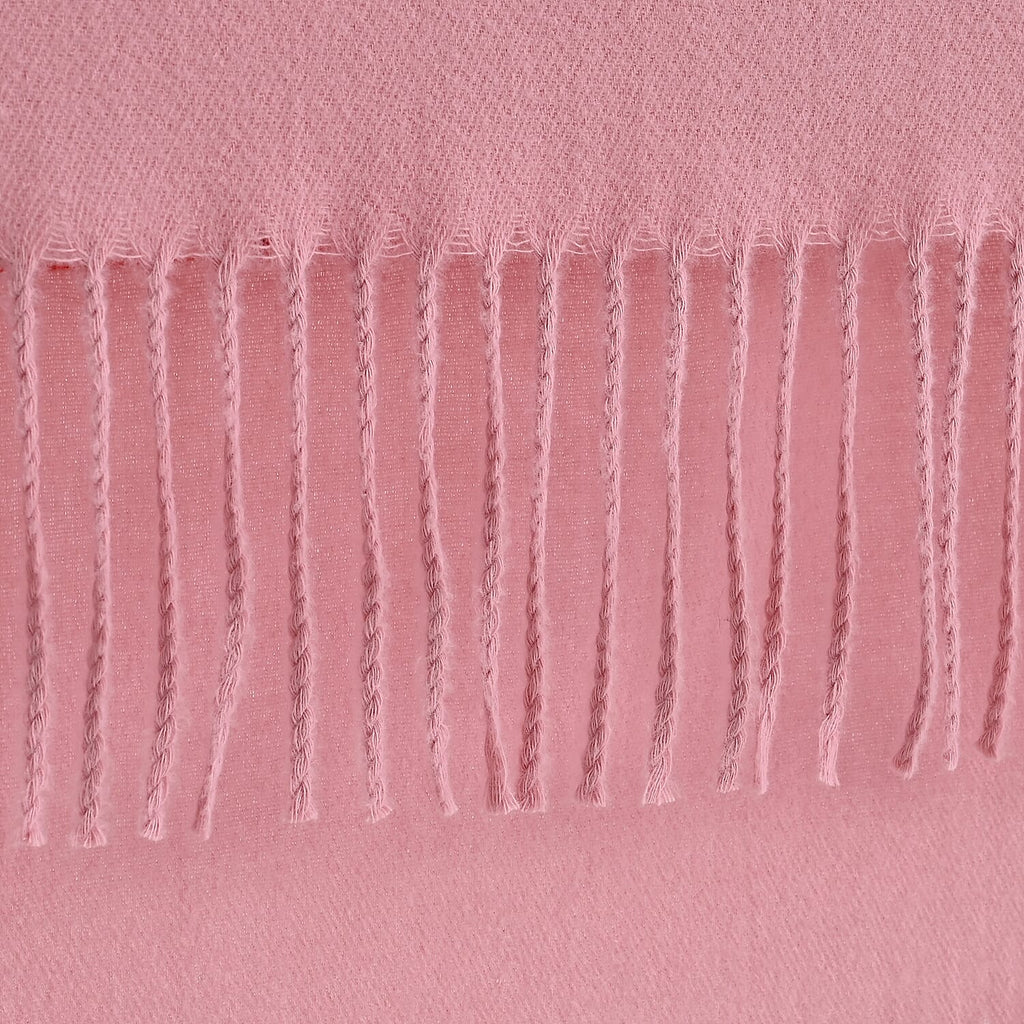 - Maisi Floral Embroidered Scarf With Tassel (180 x 75 Cm) - Pink