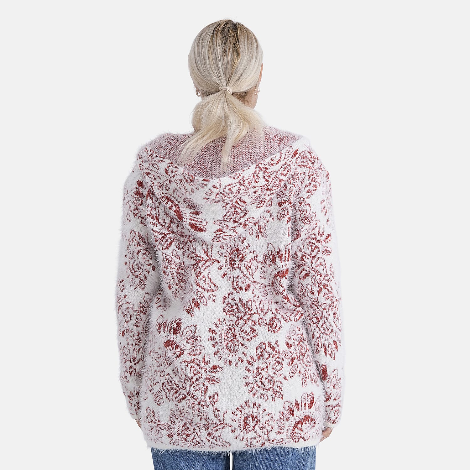 - Maisi Patterned Coatigan (Free Size, 8 to 18) - Red - White 8237287 2