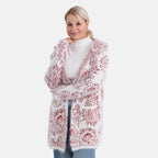 - Maisi Patterned Coatigan (Free Size, 8 to 18) - Red - White