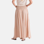 - Maisi 100% Viscose Smocked Waist Wide-Leg Flared Trousers (One Size 8-18) - Brown