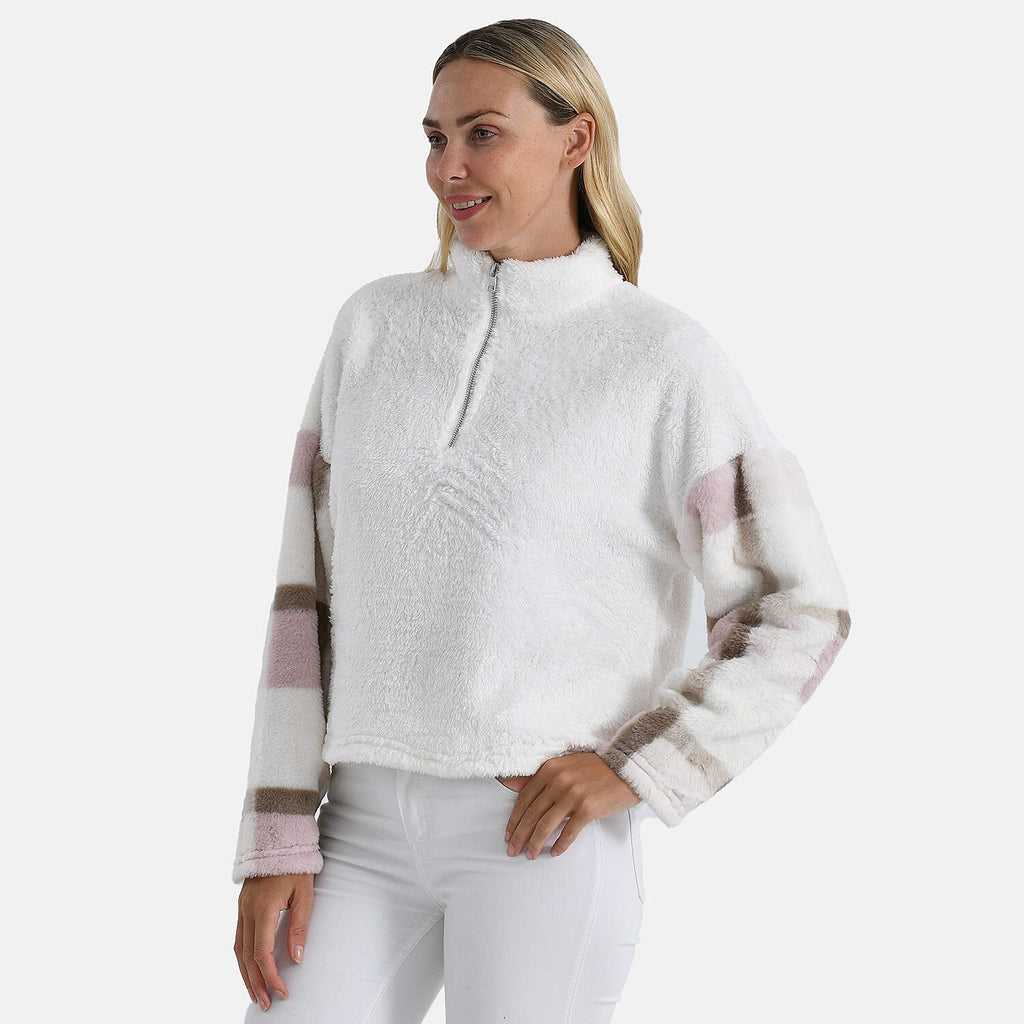 - Maisi Plush Hoodie with Zip (Size L) - Pink
