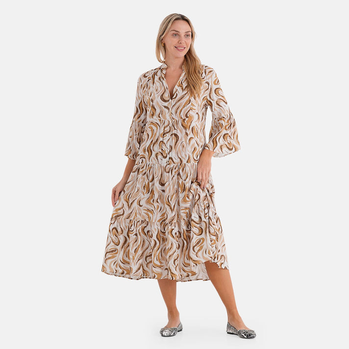 &amp; Maisi Printed Dress (Size - Large) - Yellow 8413700 1