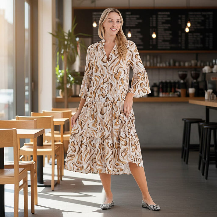 &amp; Maisi Printed Dress (Size - Large) - Yellow 8413700 2