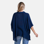 - Maisi Batwing Longline Shirt (One Size) - Navy