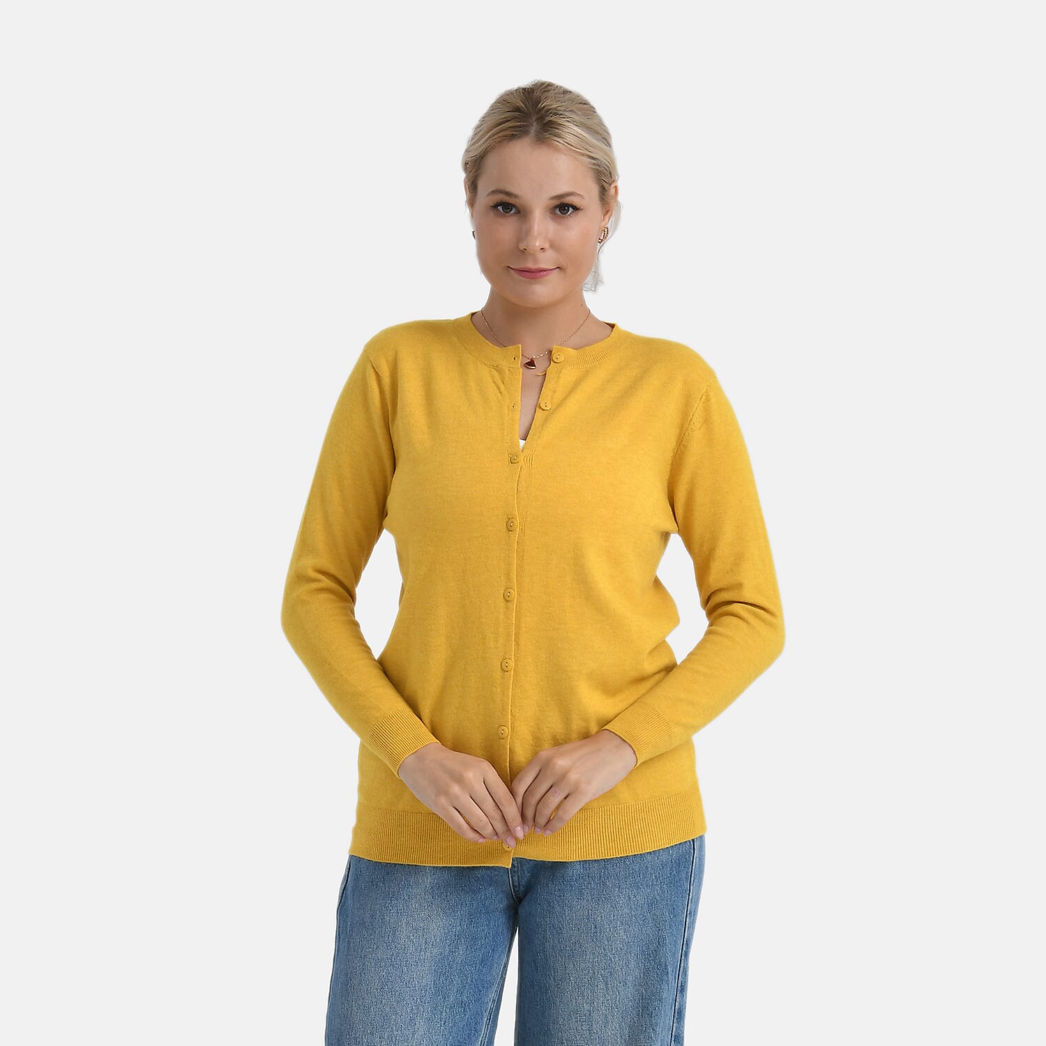 &amp; Maisi Solid Cardigan (Size - L) - Yellow 8210883 0