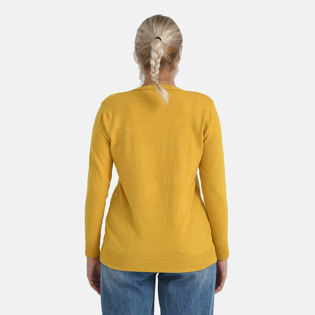 - Maisi Crew Neck Cardigan (Size 16-18) - Yellow