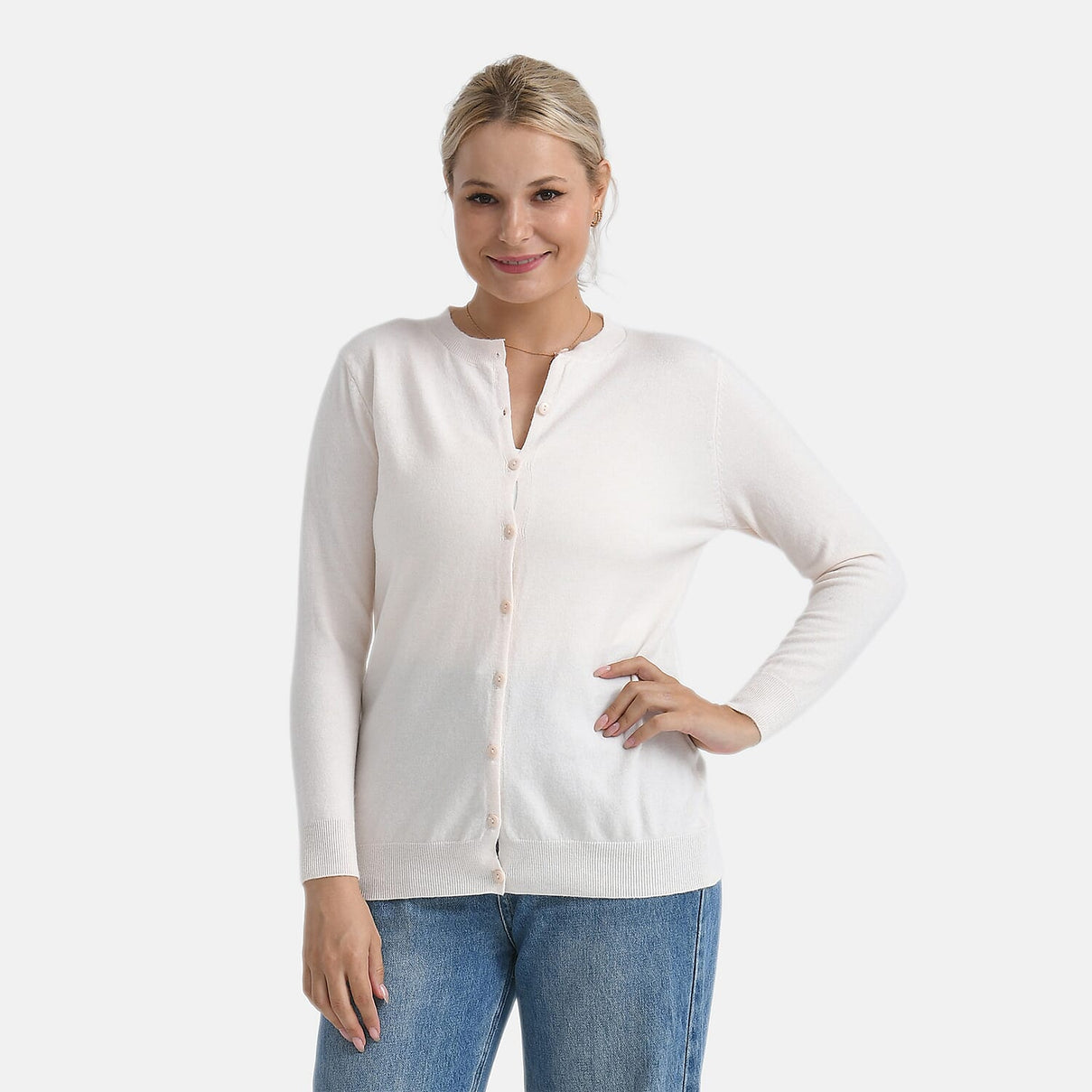 &amp; Maisi Solid Cardigan (Size - S) - Winter White 8210280 0