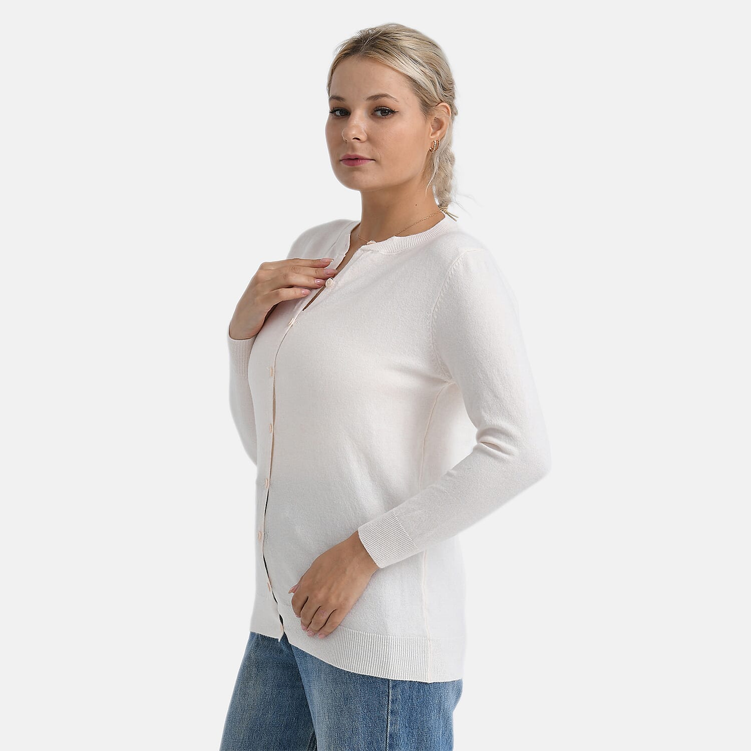 &amp; Maisi Solid Cardigan (Size - S) - Winter White 8210280 3