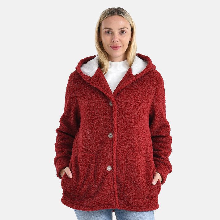 Maisi Ultra Warm - Cozy Boucle Coat With Hood 8242312 1