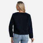 Starbuy- - Maisi Round-Neck Blazer (Size M) - Navy
