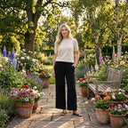 - Maisi Wide-Leg Trousers With Elasticated Waist (Size XL) - Black