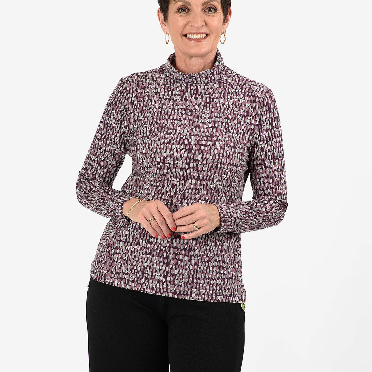 - Maisi Soft Touch Roll Neck Top (Size 14-16) - Purple 8121786 0