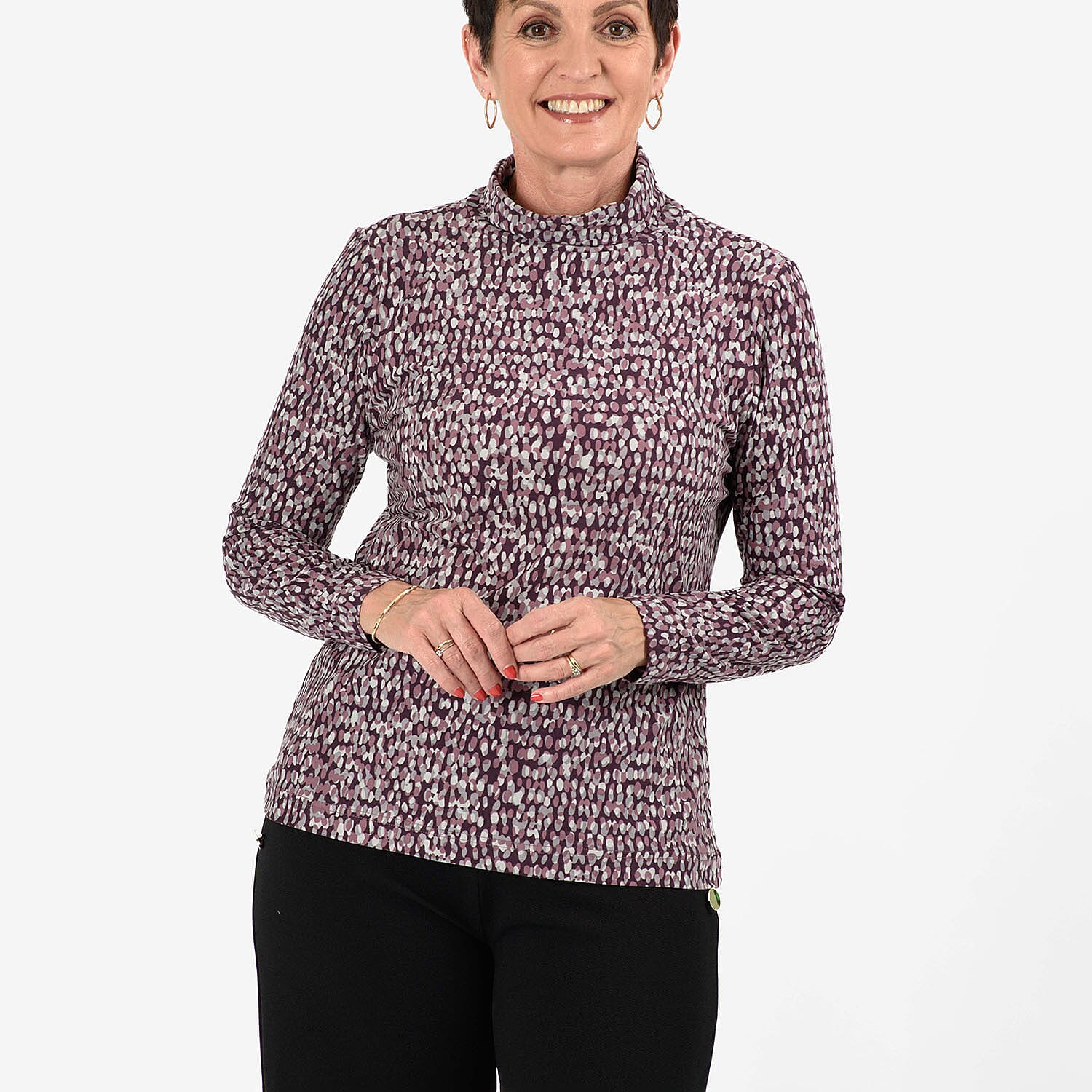 - Maisi Soft Touch Roll Neck Top (Size 14-16) - Purple 8121786 0