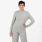 - Maisi Brushed Marl Turtle Neck Top (Size - XXL, 24 to 26) - Grey