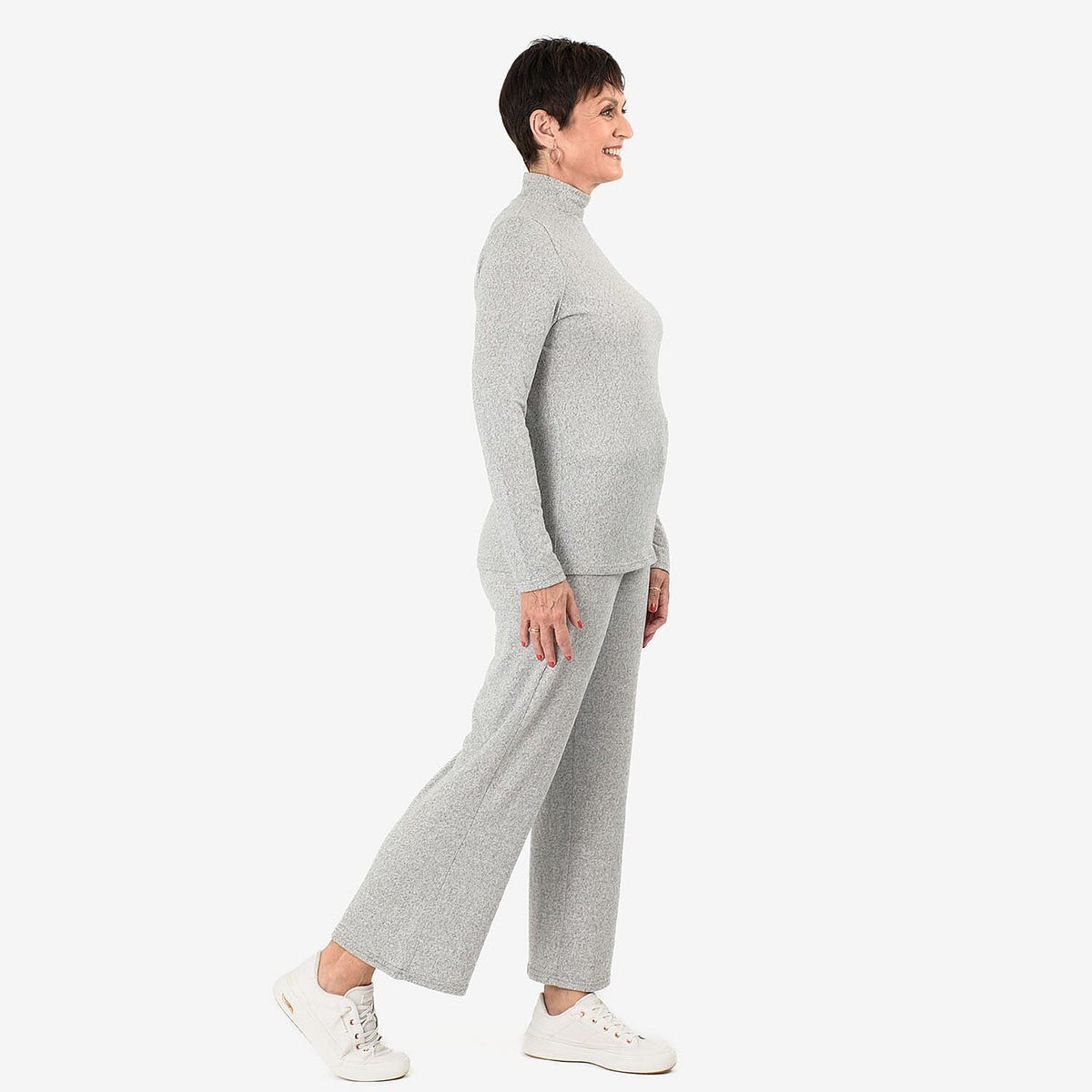 &amp; Maisi Brushed Marl Turtle Neck Top (Size XXL) - Grey V32653724 2