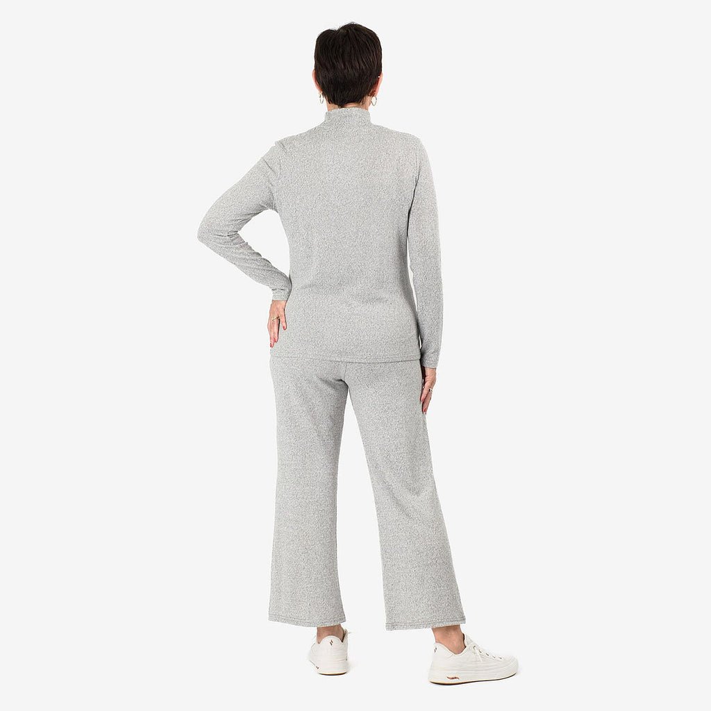 - Maisi Brushed Marl Turtle Neck Top (Size - XXL, 24 to 26) - Grey