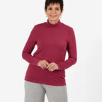 - Maisi Brushed Marl Turtle Neck Top (Size - XXL, 24 to 26) - Light Plum