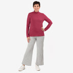 - Maisi Brushed Marl Turtle Neck Top (Size - XXL, 24 to 26) - Light Plum
