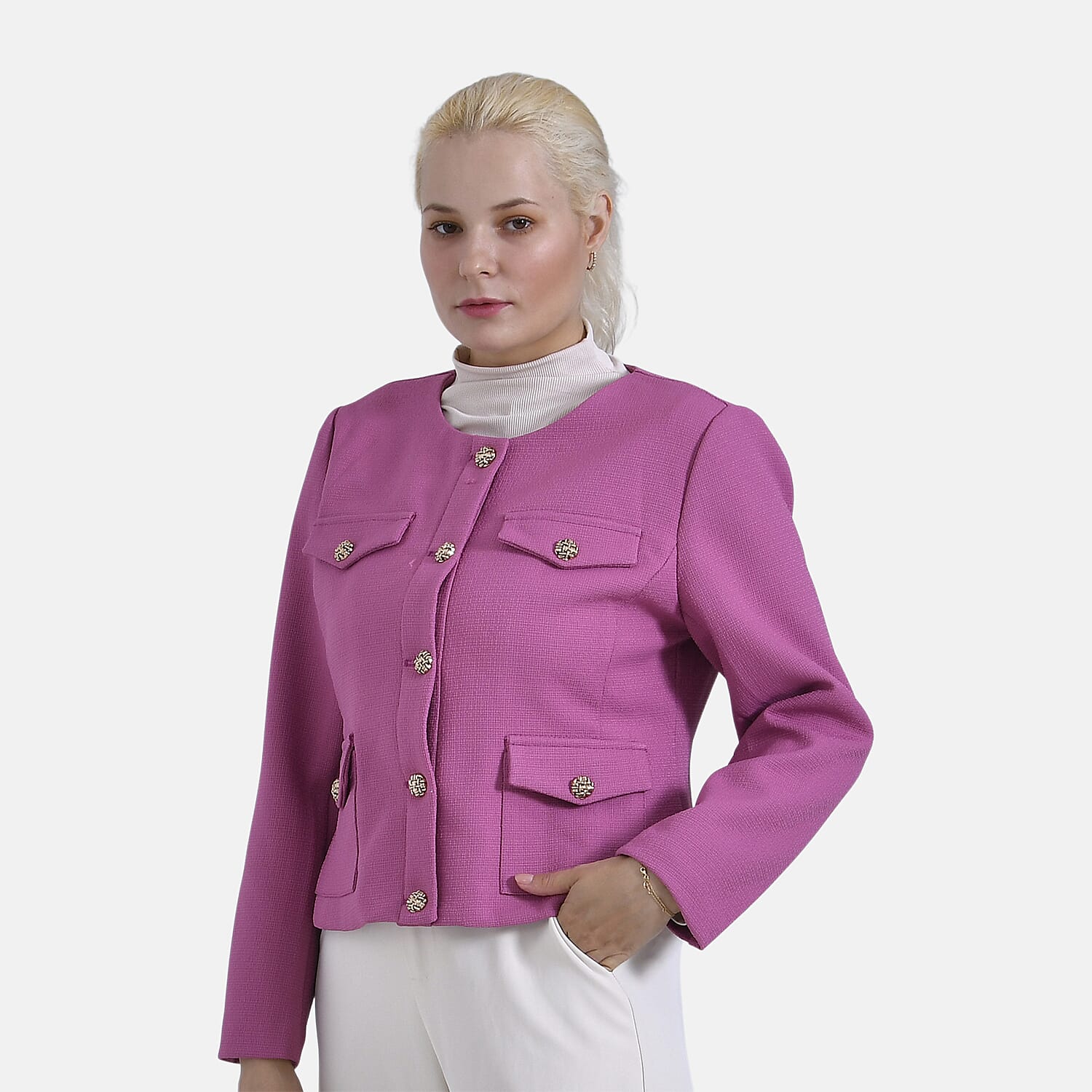 &amp; Maisi Twill Blazer With Buttoned Pocket Detail 7864389 0