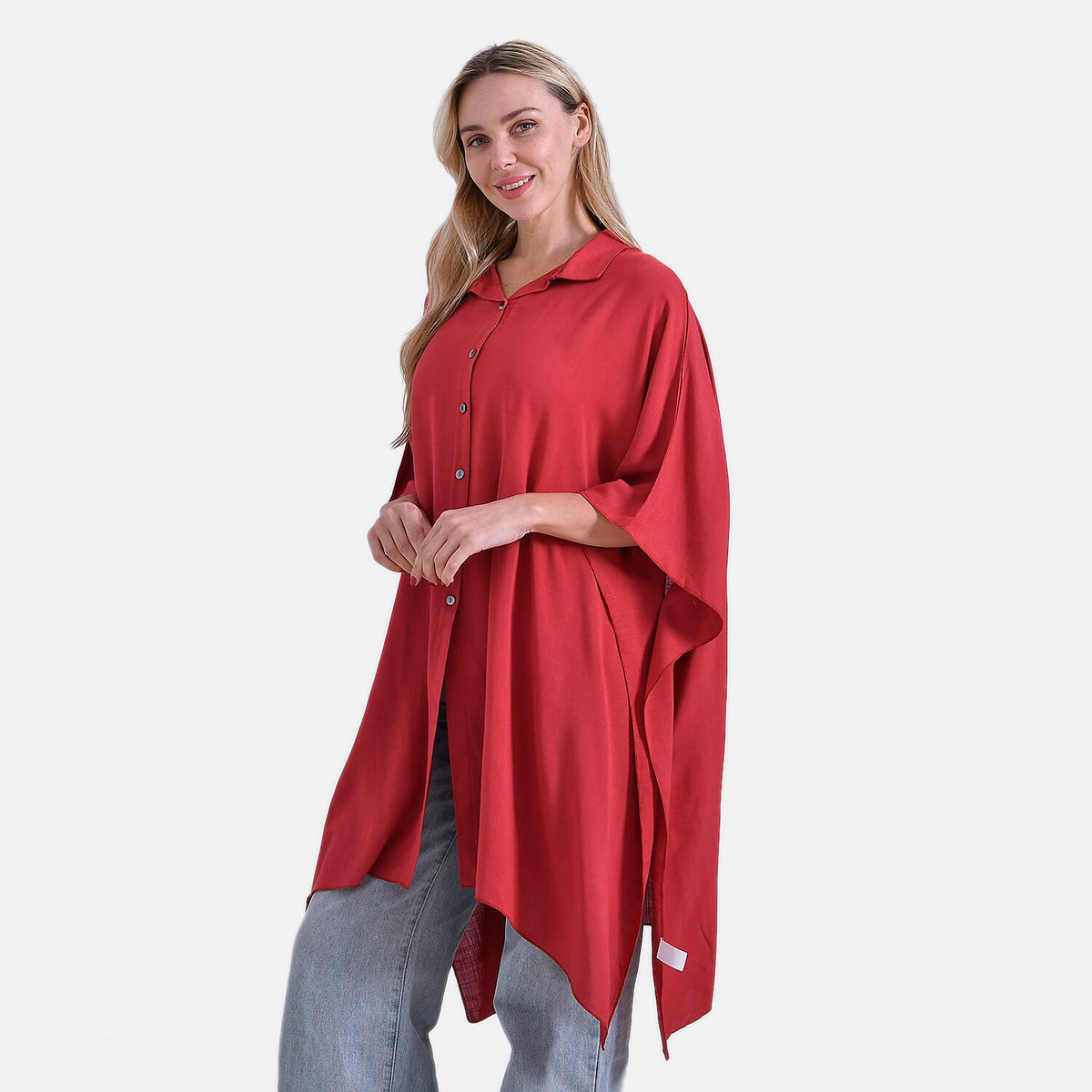 &amp; Maisi Versatile Oversized 3/4 Sleeves Longline Shirt 8023691 3
