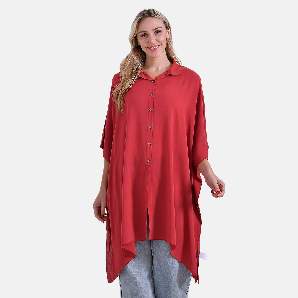 &amp; Maisi Versatile Oversized 3/4 Sleeves Longline Shirt 8023691 4