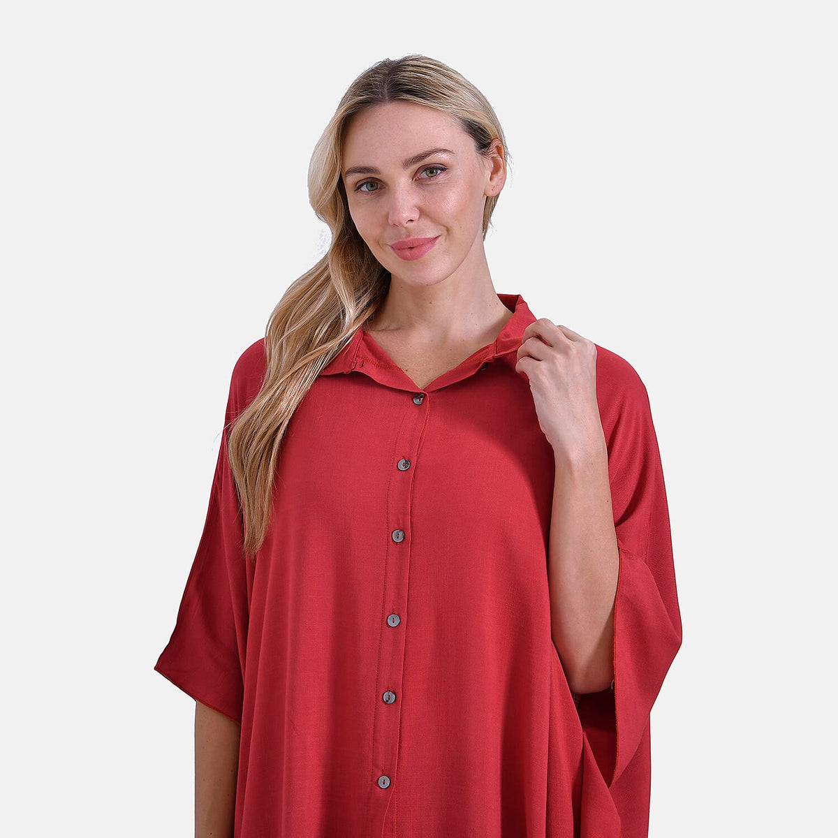 &amp; Maisi Versatile Oversized 3/4 Sleeves Longline Shirt 8023691 5