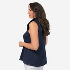 Maison Frill Sleeve Vest (Size S, 8-10) - Navy
