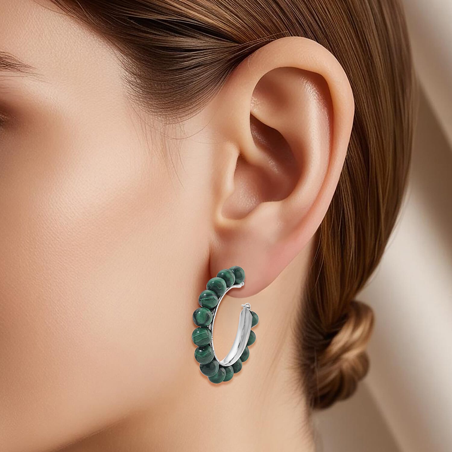 Natural Malachite Beads Earring 320.00 Ct. 8234743 3