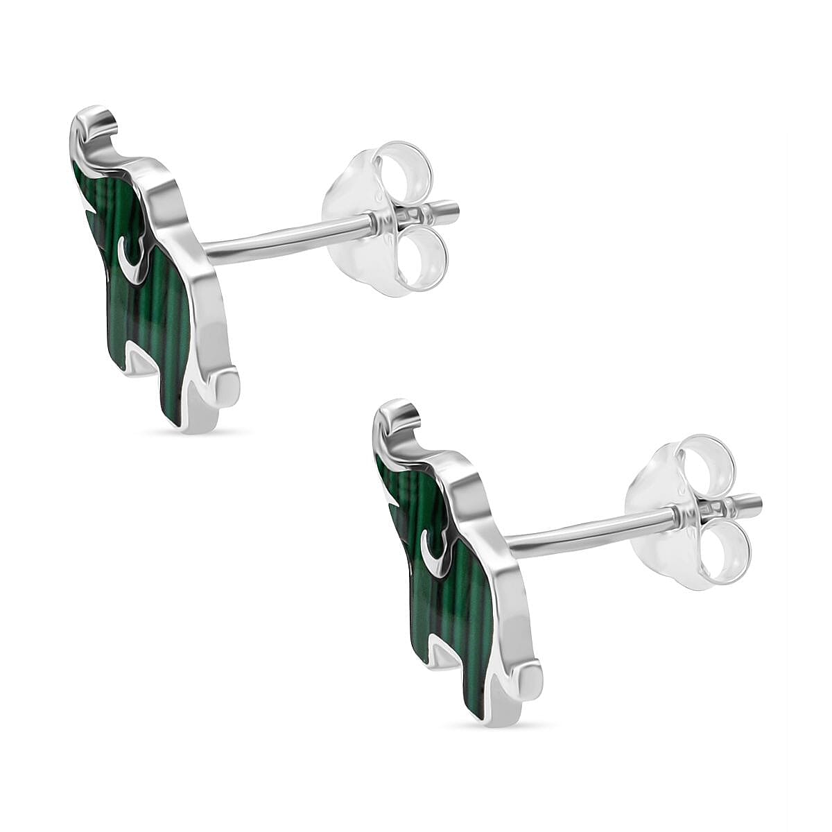 Malachite Earring with Push Back Sterling Silver 8296328 2