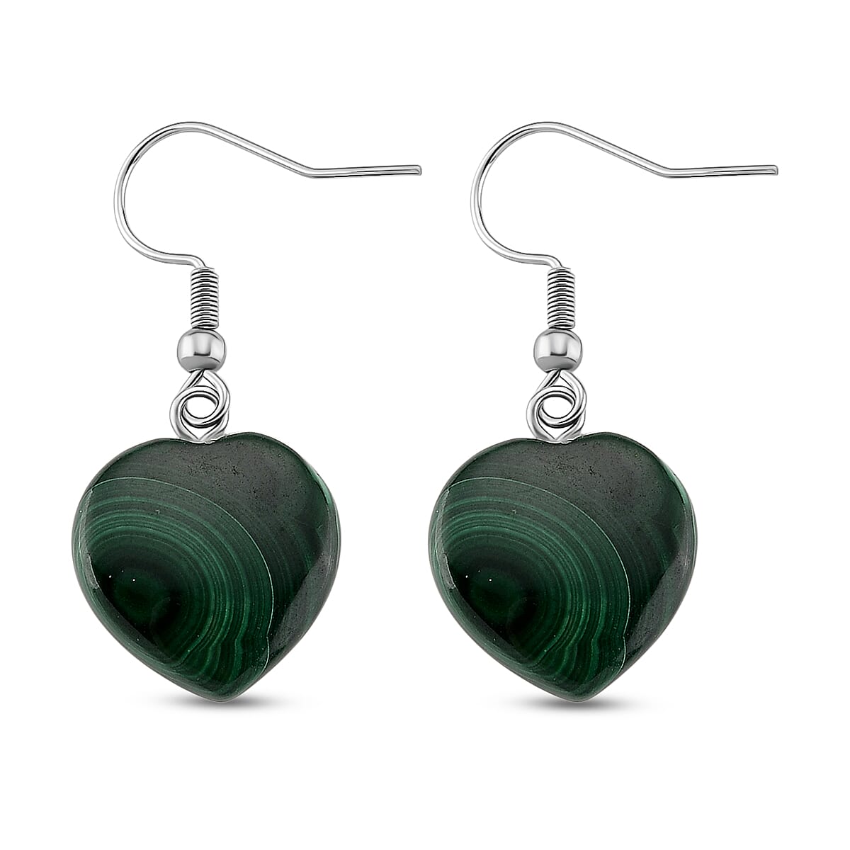 Natural Malachite Heart Earring 30.00 Ct. 8223242 5
