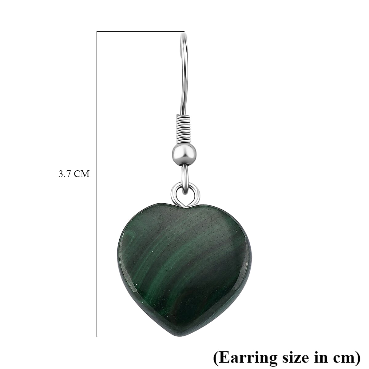 Natural Malachite Heart Earring 30.00 Ct. 8223242 6