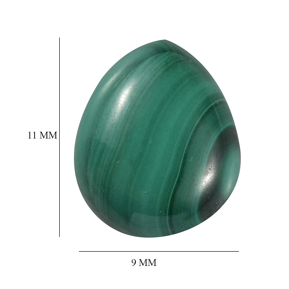 Malachite Loose Gemstone in Pear Shape (11x9mm) 7817221 5