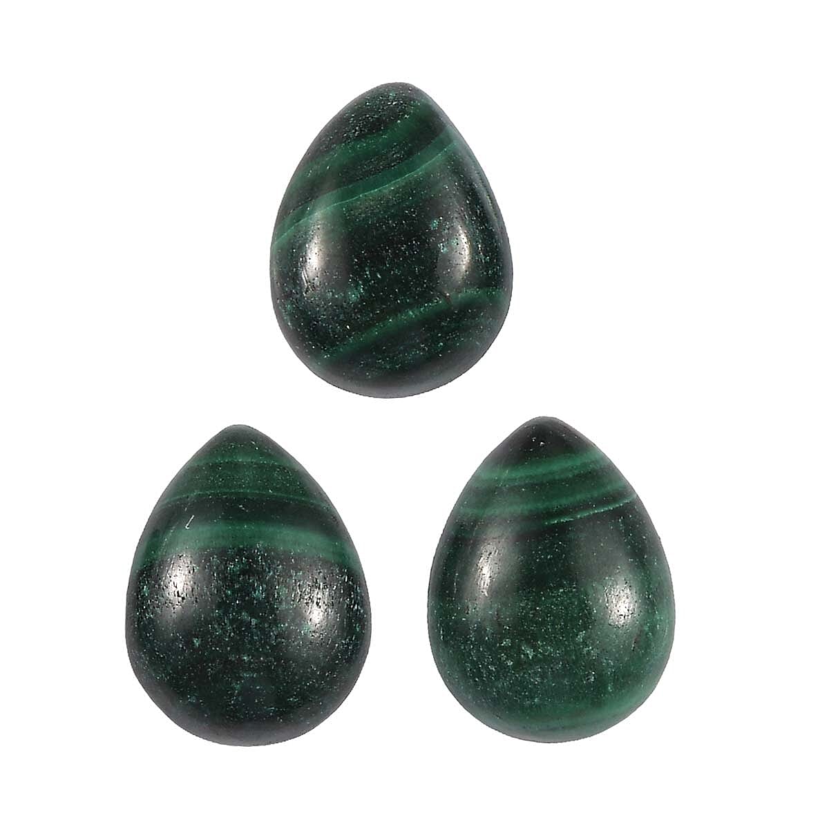 Set of 3 Malachite Loose Gemstones in Pear Shape 3.38 Ct. 8062352 0