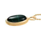 Malachite Pendant with Chain (Size 20) in Yellow Gold Plated 13.44 Ct.