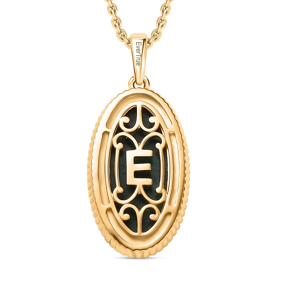 Malachite Pendant with Chain (Size 20) in Yellow Gold Plated 13.44 Ct. 4419118 4