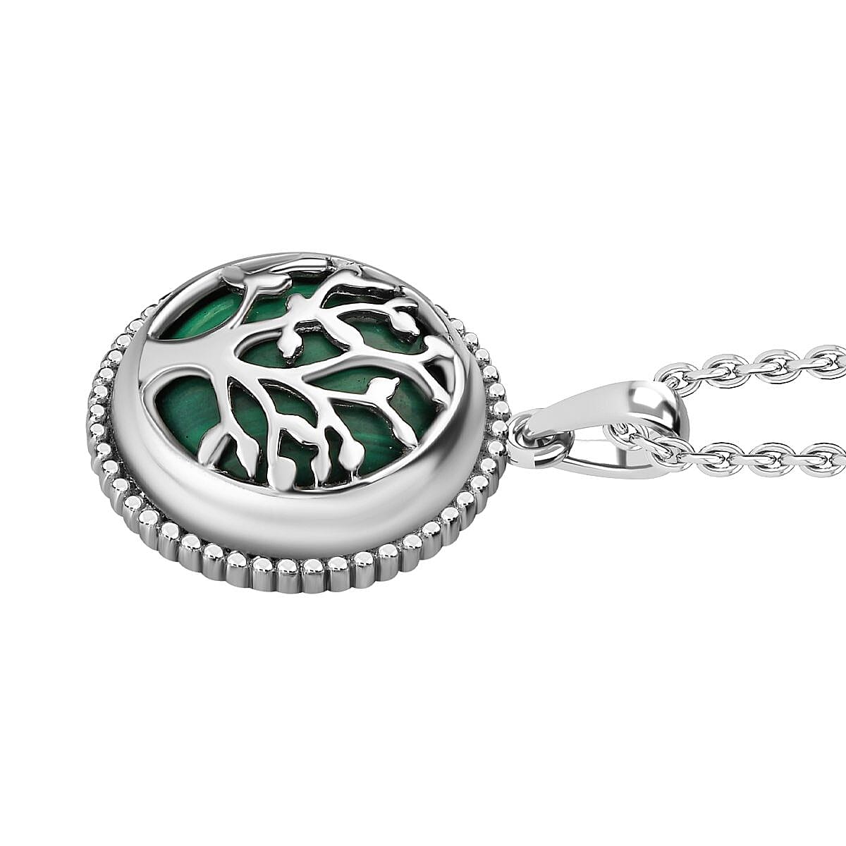 Malachite Tree of Life Pendant with Chain (Size - 20) 14.00 Ct. 4315998 4