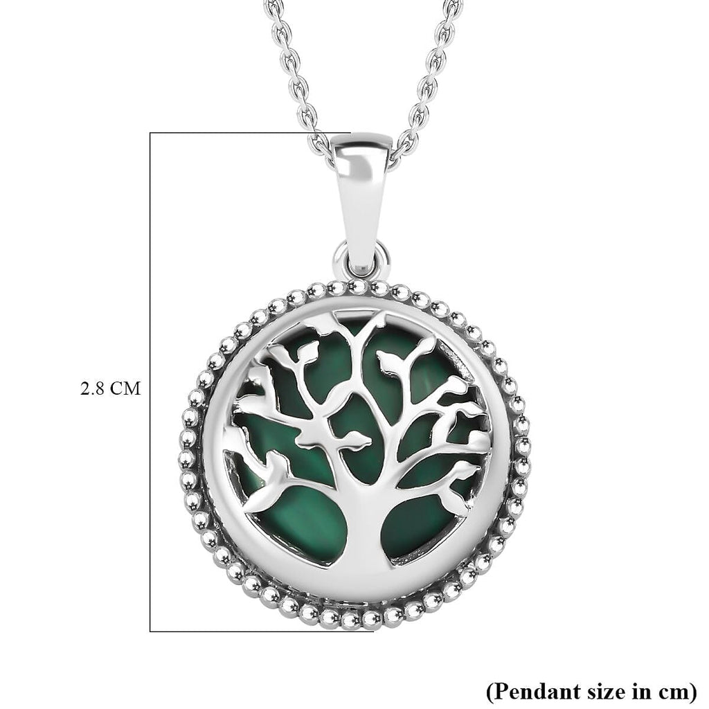 Malachite Tree of Life Pendant with Chain (Size - 20) 14.00 Ct.