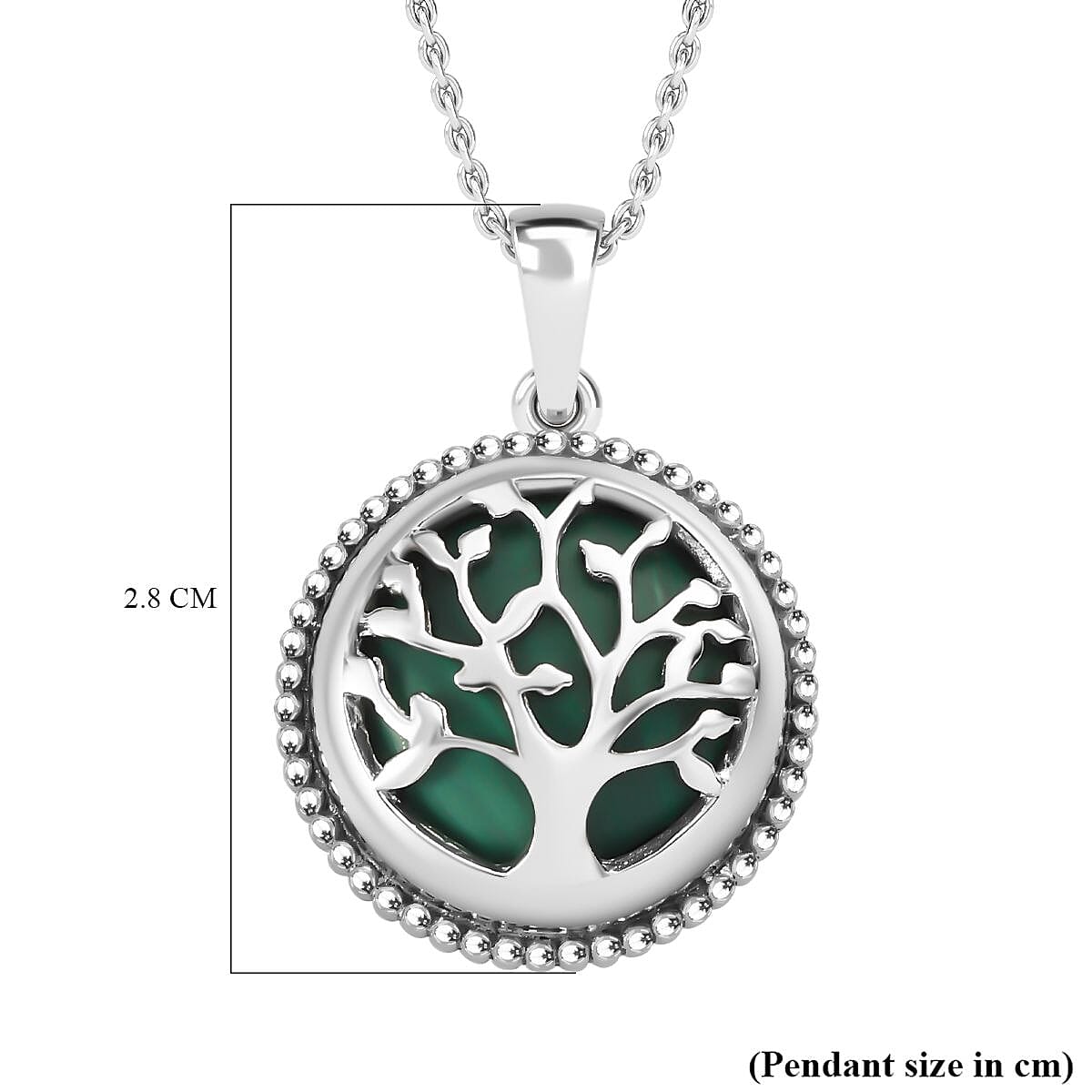 Malachite Tree of Life Pendant with Chain (Size - 20) 14.00 Ct. 4315998 6