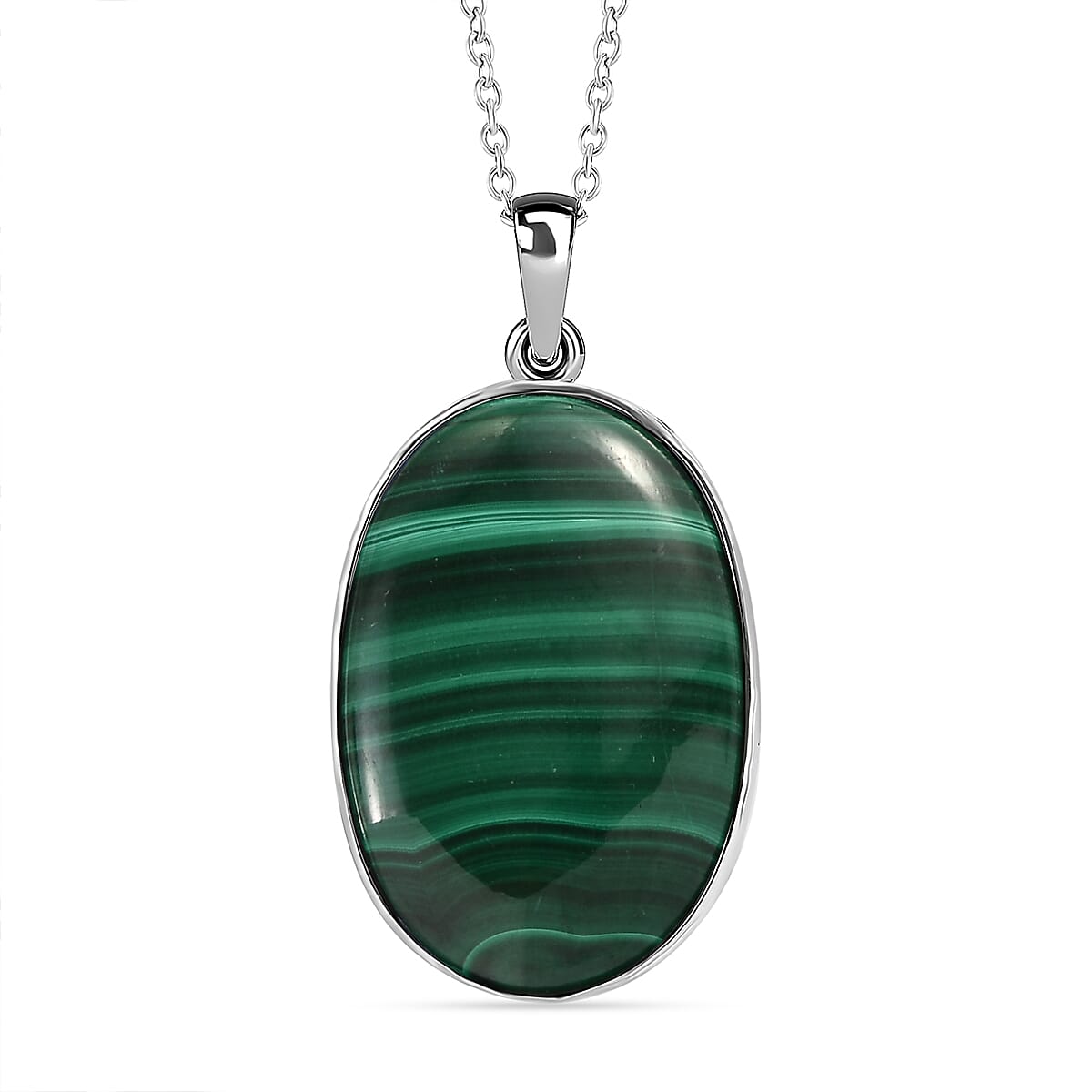 Malachite Pendant with Free Chain (Size - 20) 28.50 Ct 4400831 0